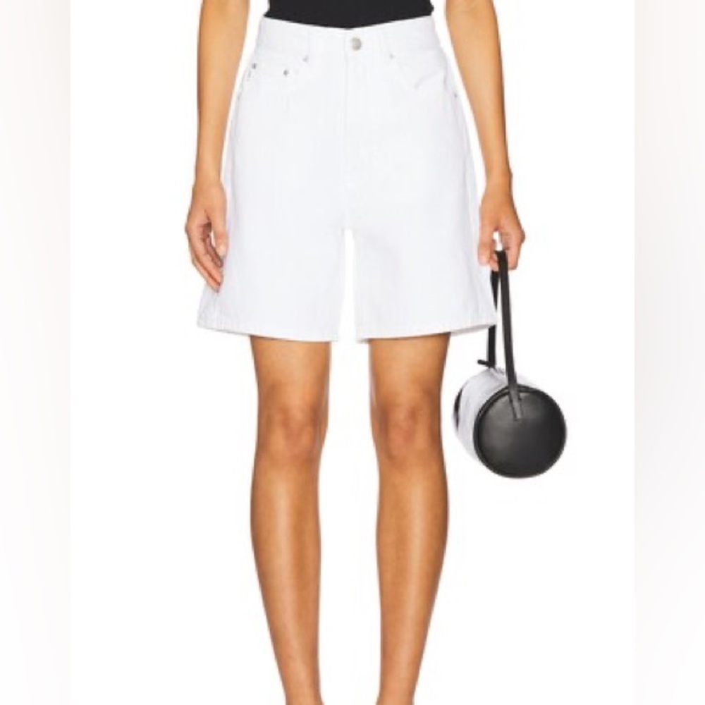 DL1961 Taylor Relaxed High-Rise Denim Shorts in White